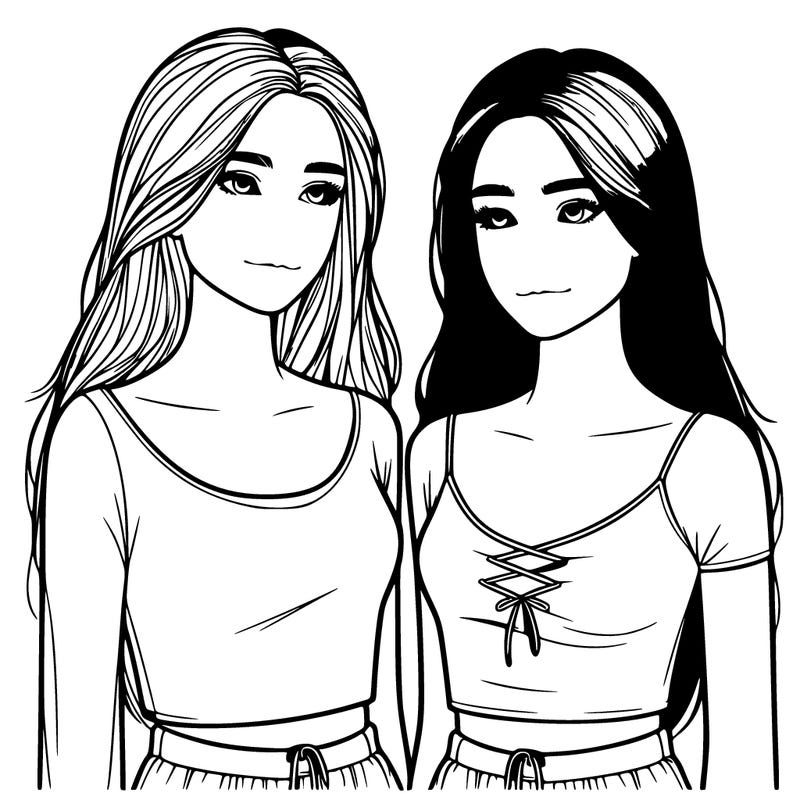 two realistic girls next to each other