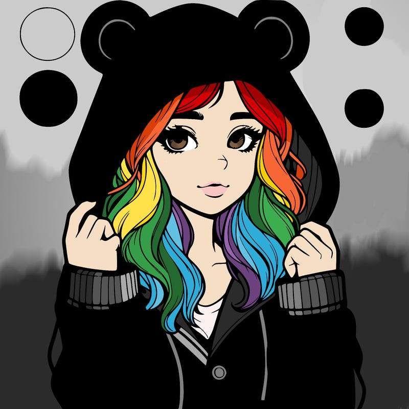 realistic girl in a animal pjs hoodie