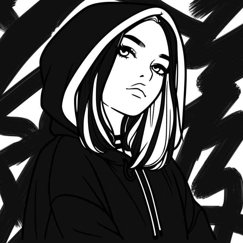 a realistic girl in a hoodie