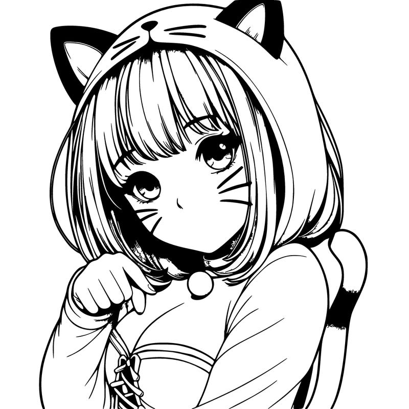 realistic girl in cat costume