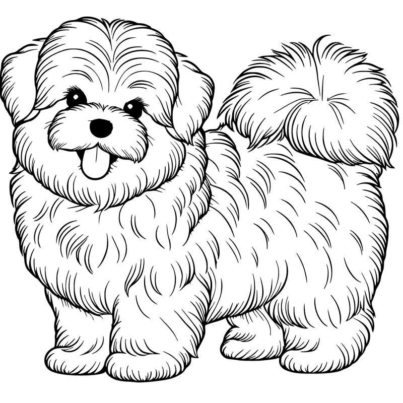 realistic fluffy dog