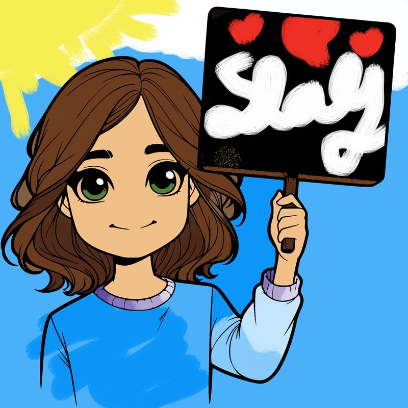 realistic girl holding up a sign