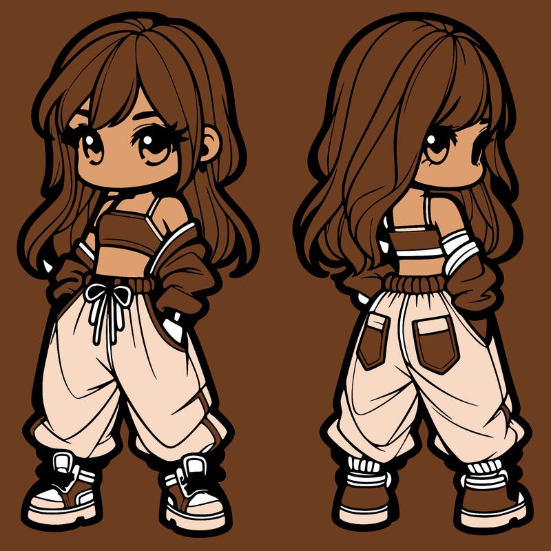 girl in crop top and baggy pants