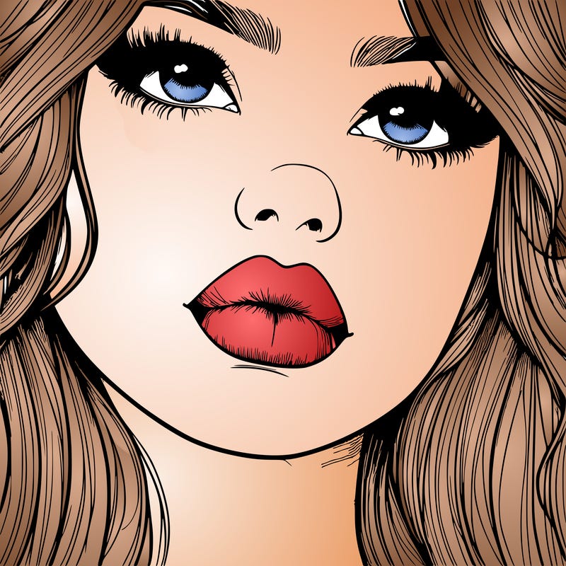 really realistic girl with lips