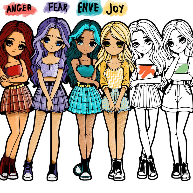 a group of girls realistic