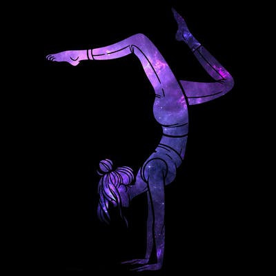 a woman doing a handstand