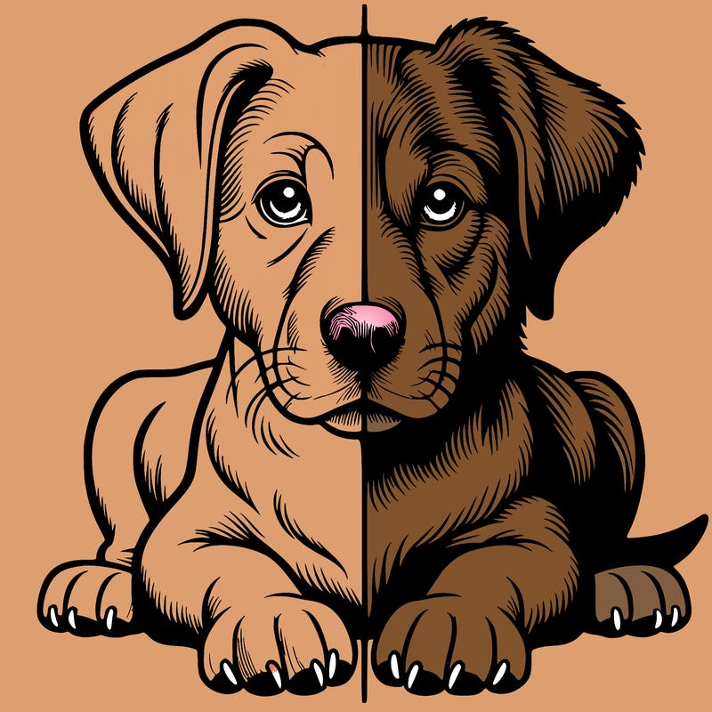 realistic dog split picture