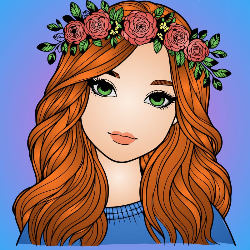 realistic girl with flower crown