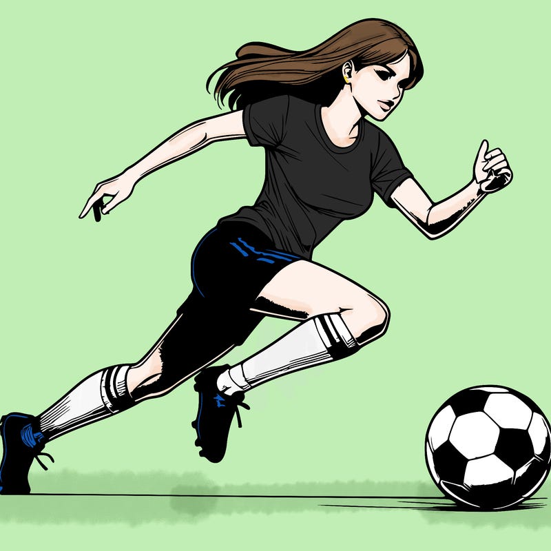 realistic woman playing soccer