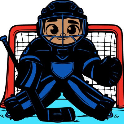 hockey goalie blue