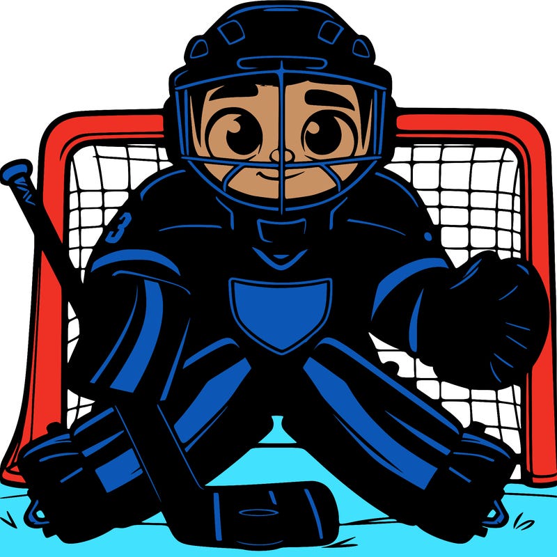 hockey goalie blue