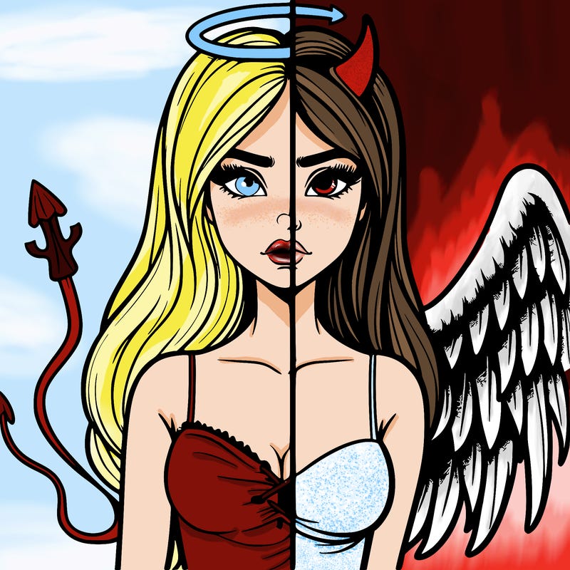 devil vs angel realistic girl