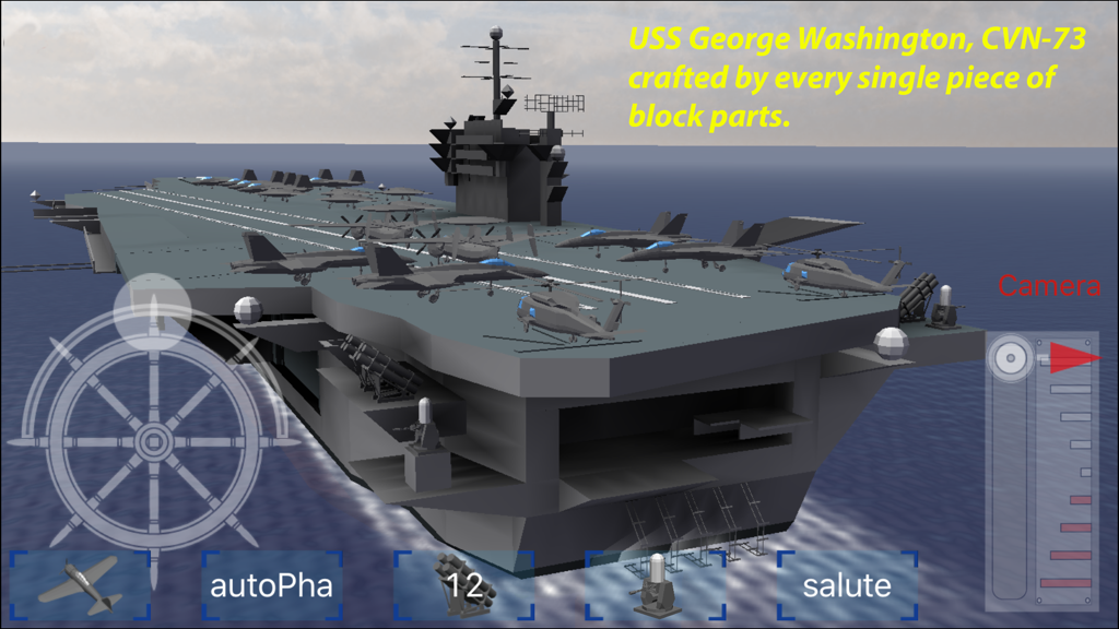 Naval Craft - A custom-built USS George Washington aircraft carrier in Naval Craft gameplay.