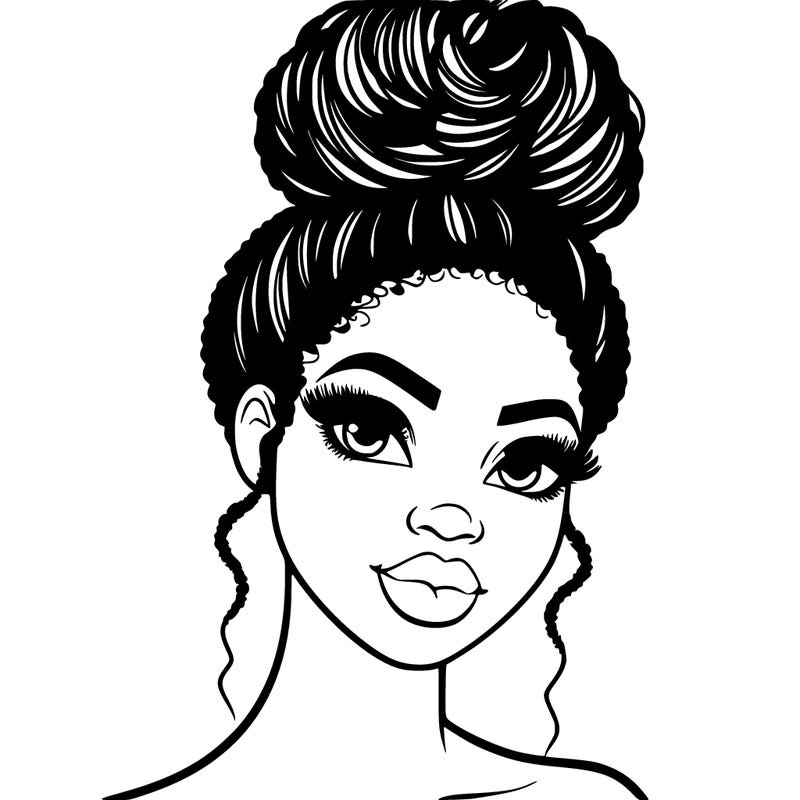 beautiful black woman with an up do hairstyle