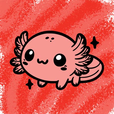 cute easy baby axolotl