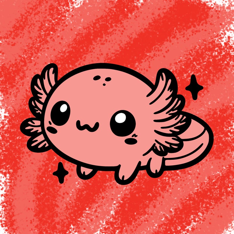cute easy baby axolotl
