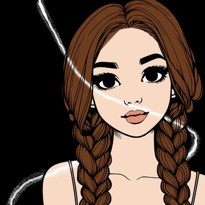 realistic girl with braids