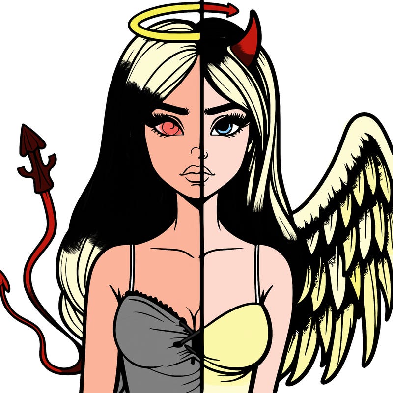 devil vs angel realistic girl