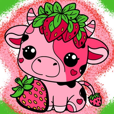 cute strawberry cow