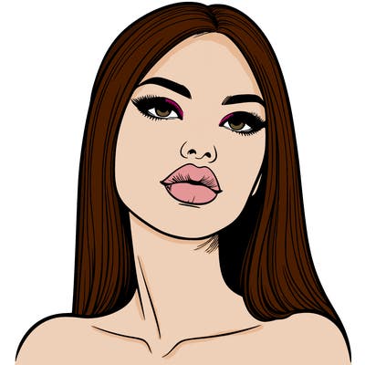 realistic woman with full lips