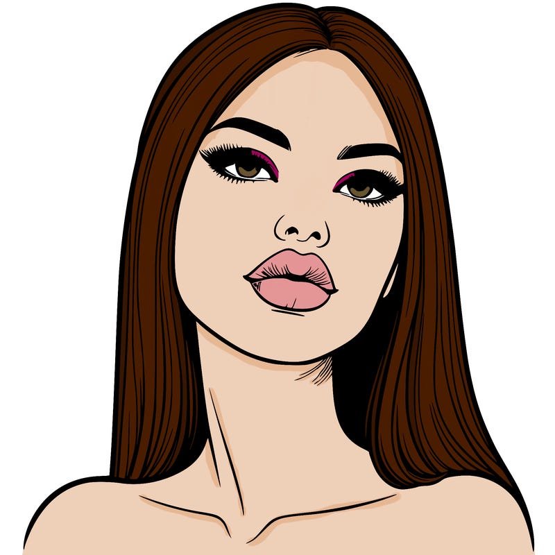 realistic woman with full lips