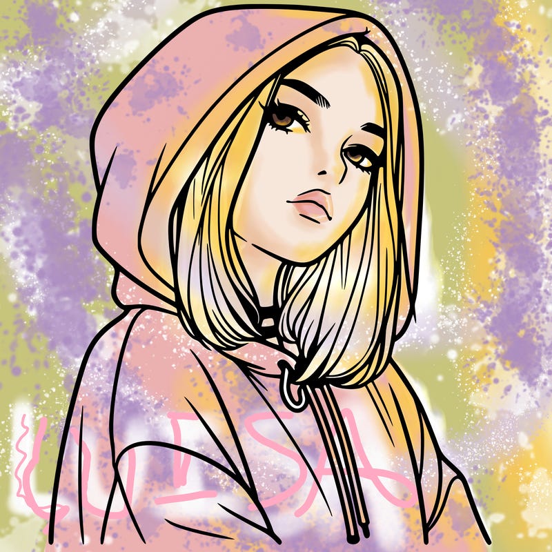 a realistic girl in a hoodie