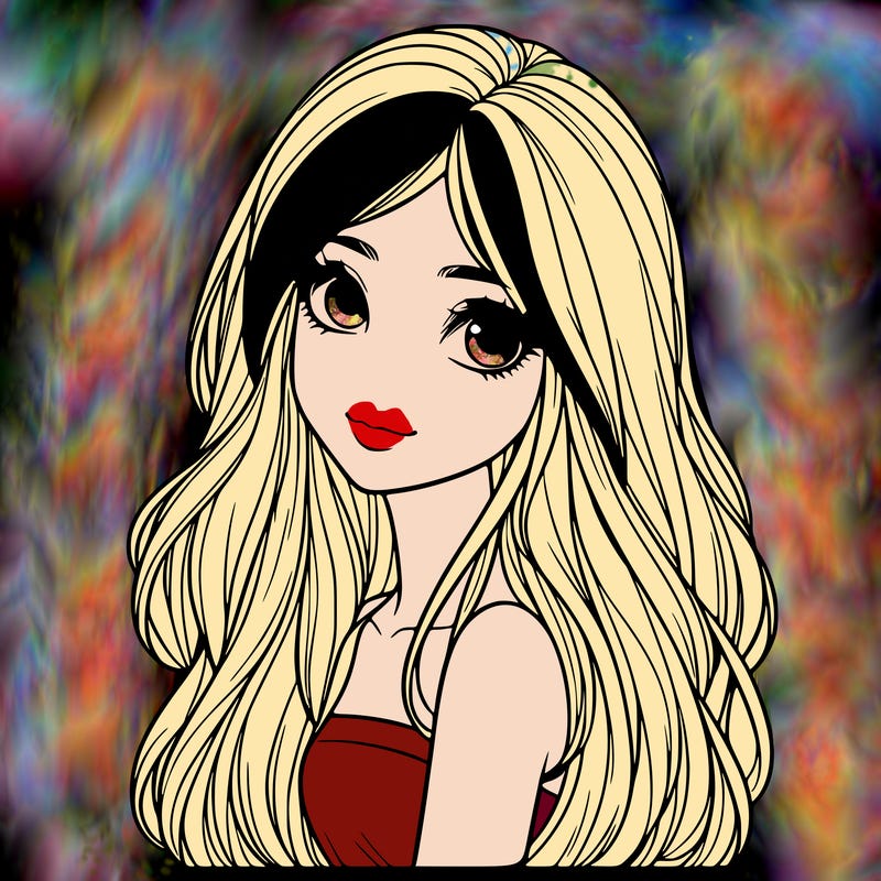 realistic girl with long hair