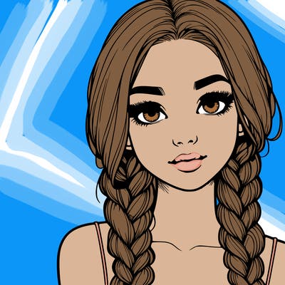 realistic girl with braids
