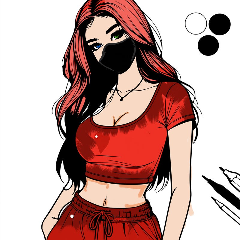 beautiful girl cropped tshirt and sweatpants realistic