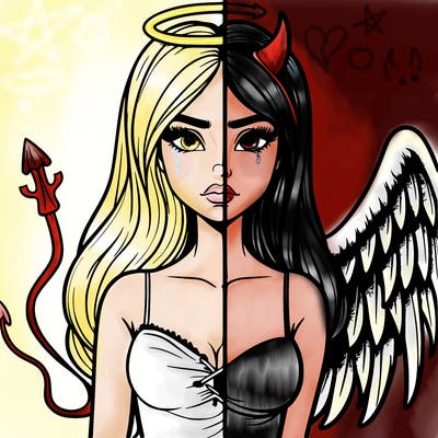 devil vs angel realistic girl