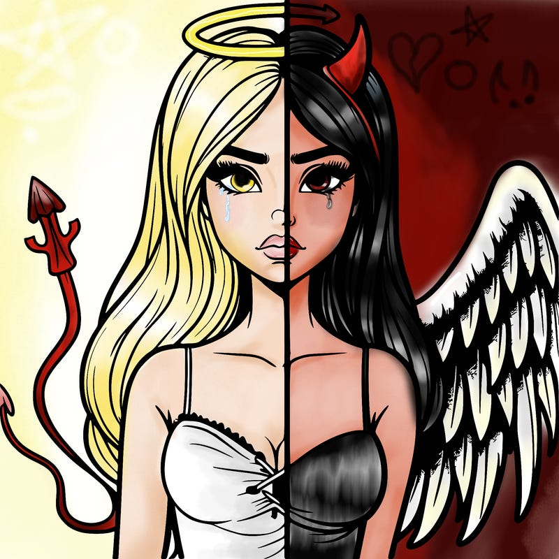devil vs angel realistic girl