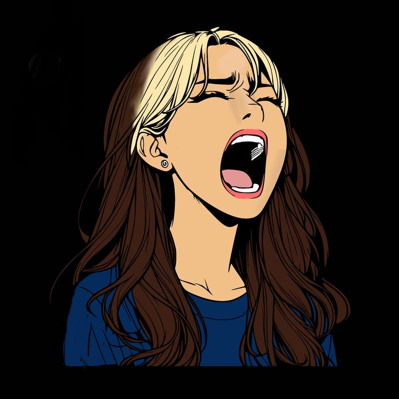 screaming realistic, girl