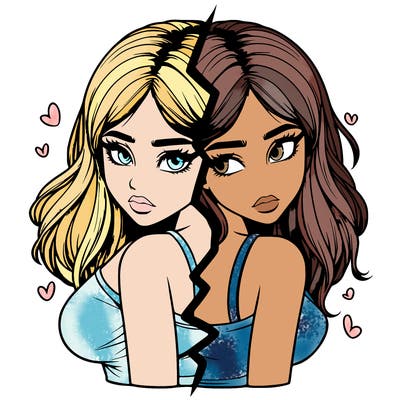 realistic girl split