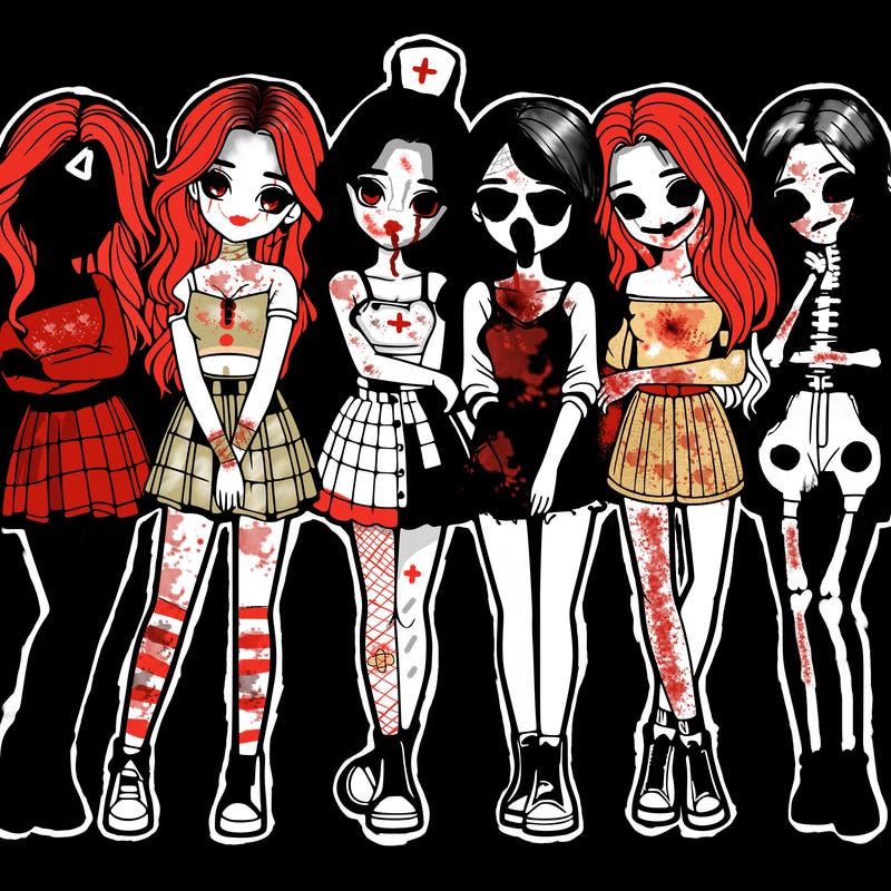 a group of girls realistic