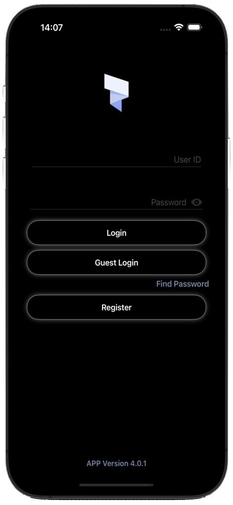 JLVPN. - Pantalla de inicio de sesión de la aplicación JLVPN que muestra campos de ID de usuario y contraseña