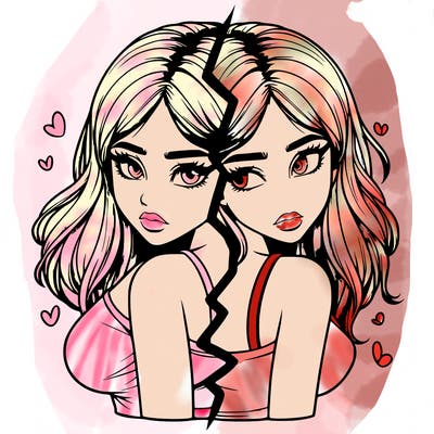 realistic girl split