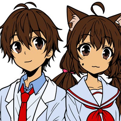 anime boy and girl