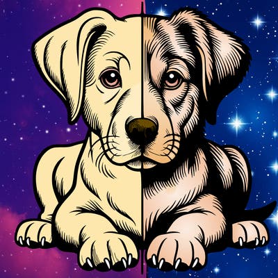 realistic dog split picture