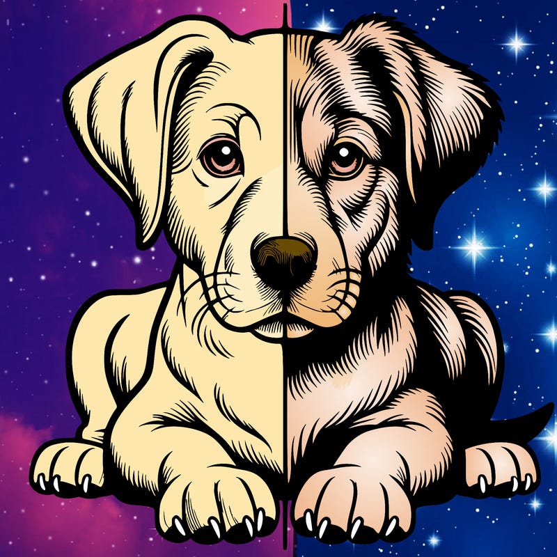 realistic dog split picture