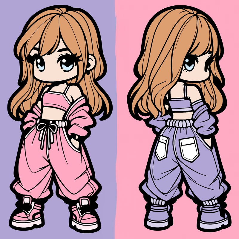 girl in crop top and baggy pants