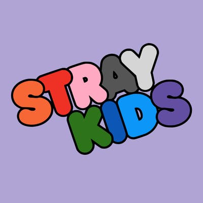 bubble letters saying stray kids