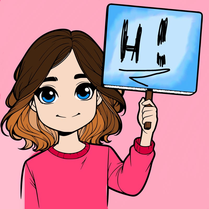 realistic girl holding up a sign