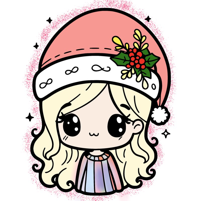 christmas hat girl