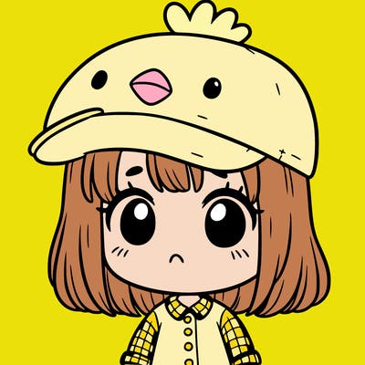 cute girl with chicken hat