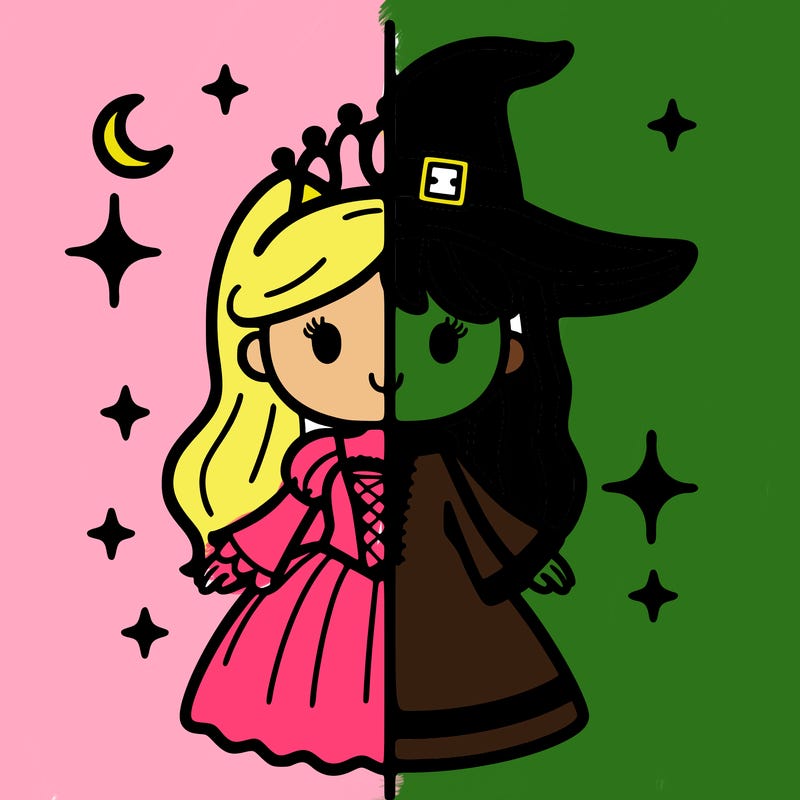 split princess and witch