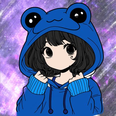 a cute teenage girl wearing a frog hoodie