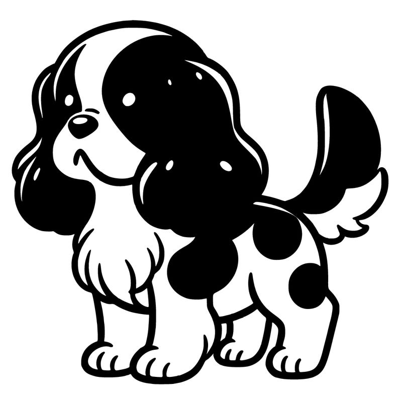 cavalier with brown spots and white skin