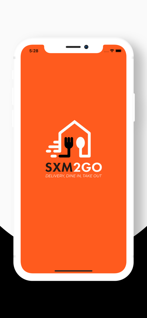 SXM2Go Driver - Splash screen of the SXM2Go Driver app featuring the company logo on a bright orange background.