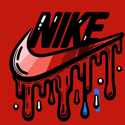 dripping nike logo