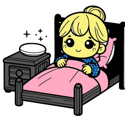 a little girl going to bed
